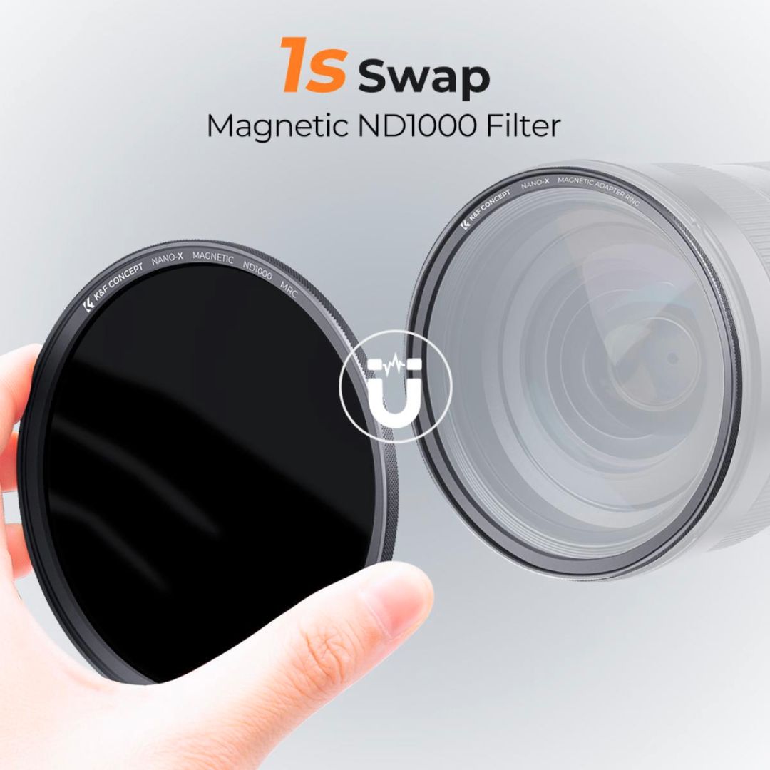 K&F Concept 82mm Magnetic ND1000 Filter, HD Waterproof Scratch-Resistant Anti-Reflection Nano-X SKU.1762 - 2